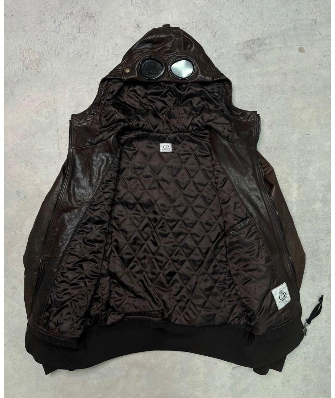 CP COMPANY Коричневая кожаная куртка, фото 3