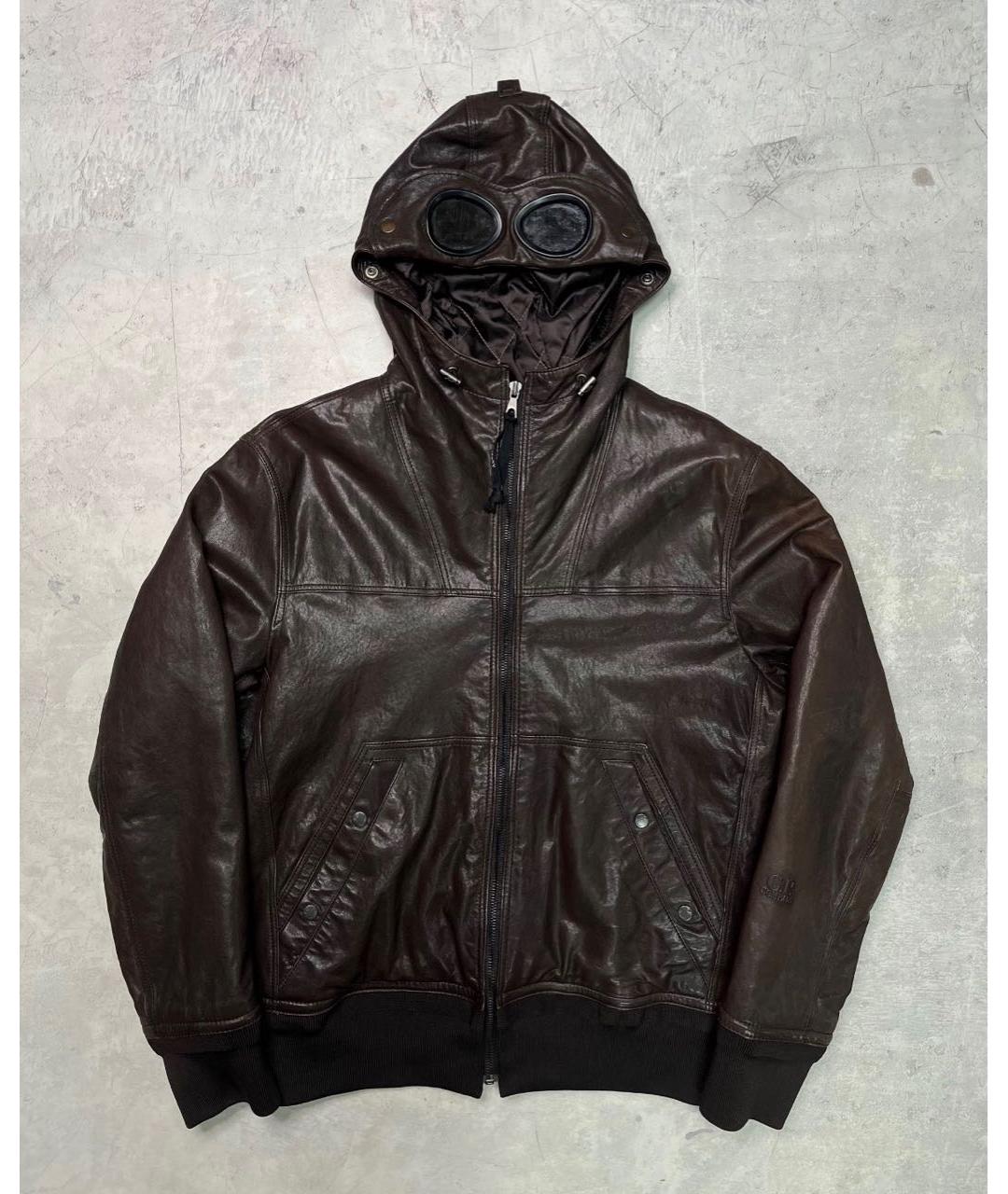 CP COMPANY Коричневая кожаная куртка, фото 9