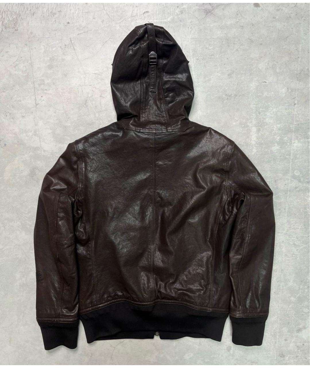 CP COMPANY Коричневая кожаная куртка, фото 2