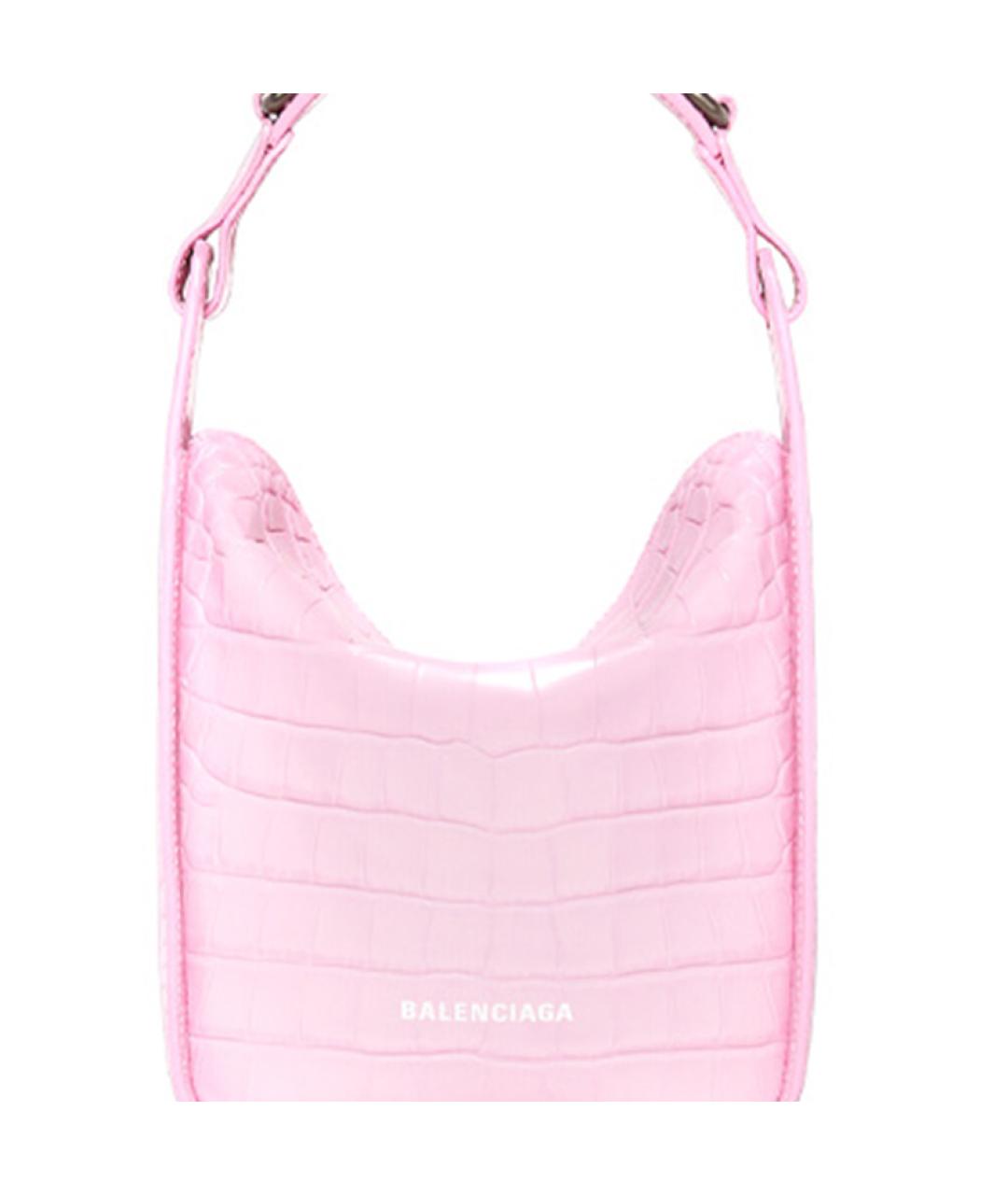 BALENCIAGA Розовая кожаная сумка через плечо, фото 6
