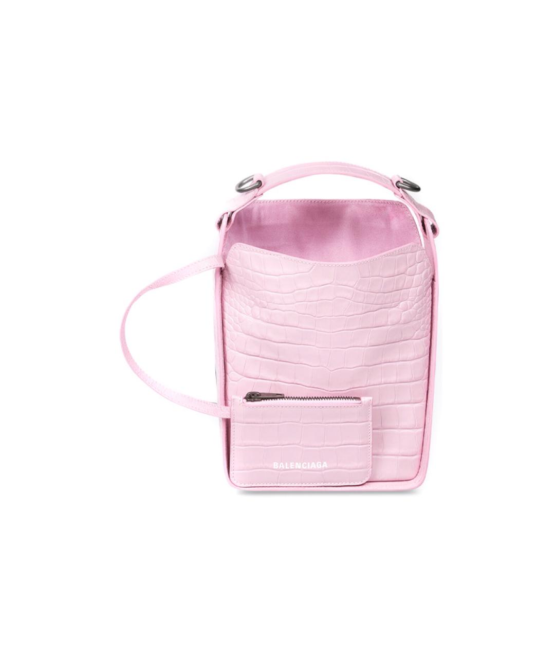 BALENCIAGA Розовая кожаная сумка через плечо, фото 3