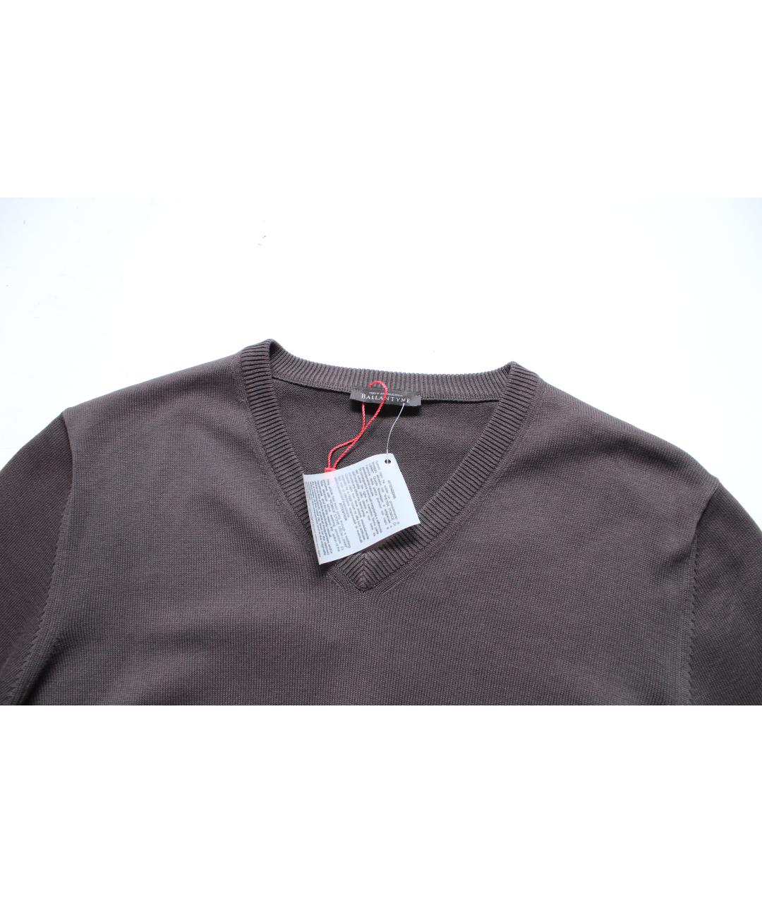 BALLANTYNE Коричневый хлопковый джемпер / свитер, фото 6