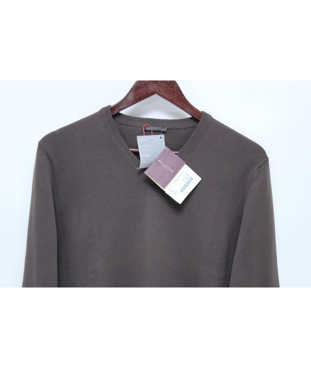 BALLANTYNE Коричневый хлопковый джемпер / свитер, фото 3