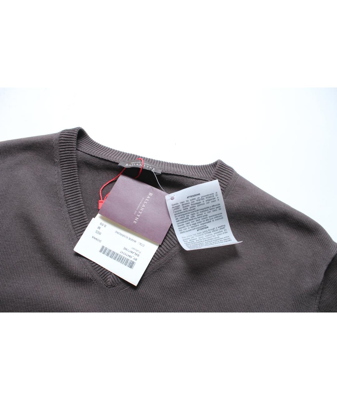 BALLANTYNE Коричневый хлопковый джемпер / свитер, фото 7