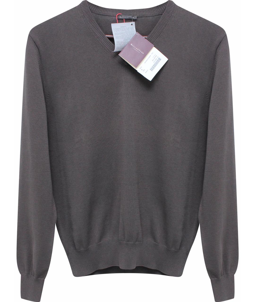 BALLANTYNE Коричневый хлопковый джемпер / свитер, фото 1