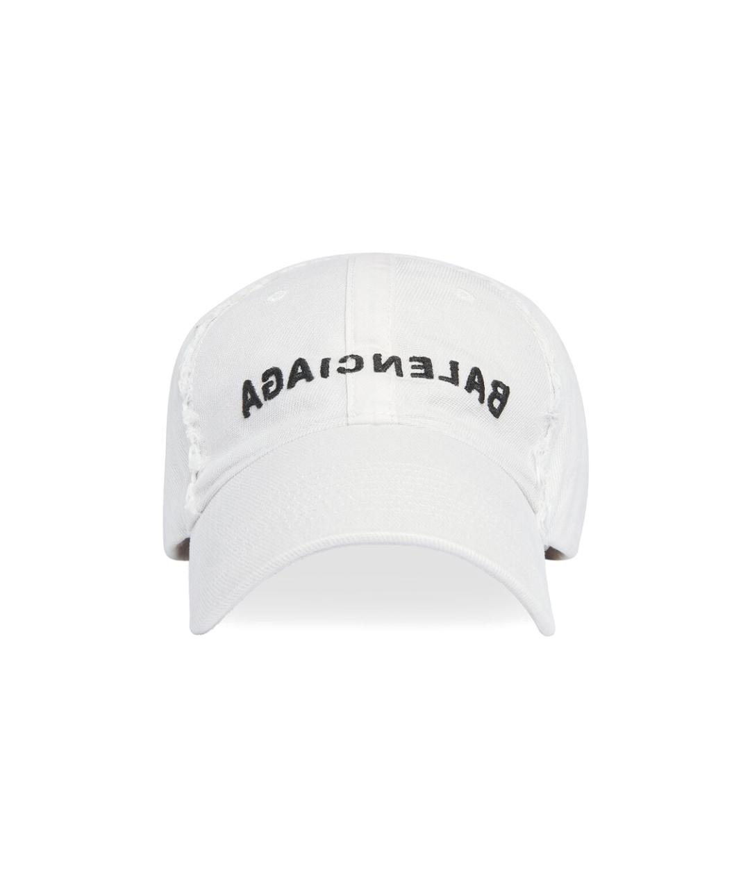 BALENCIAGA Белая хлопковая кепка, фото 1