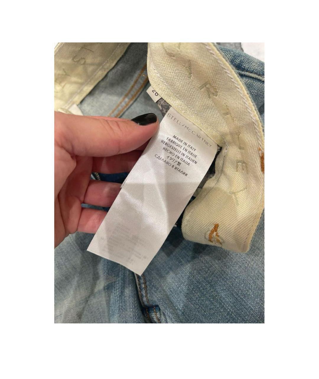 STELLA MCCARTNEY Голубые хлопковые джинсы слим, фото 6