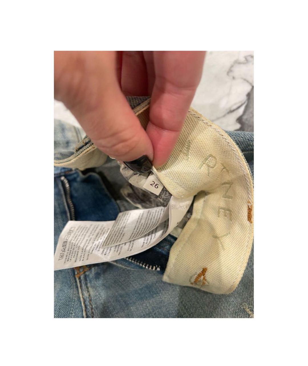 STELLA MCCARTNEY Голубые хлопковые джинсы слим, фото 4