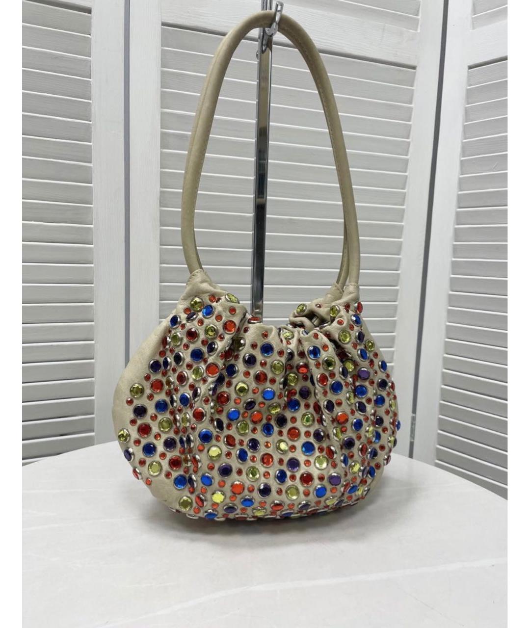 SONIA RYKIEL Бежевая кожаная сумка с короткими ручками, фото 8