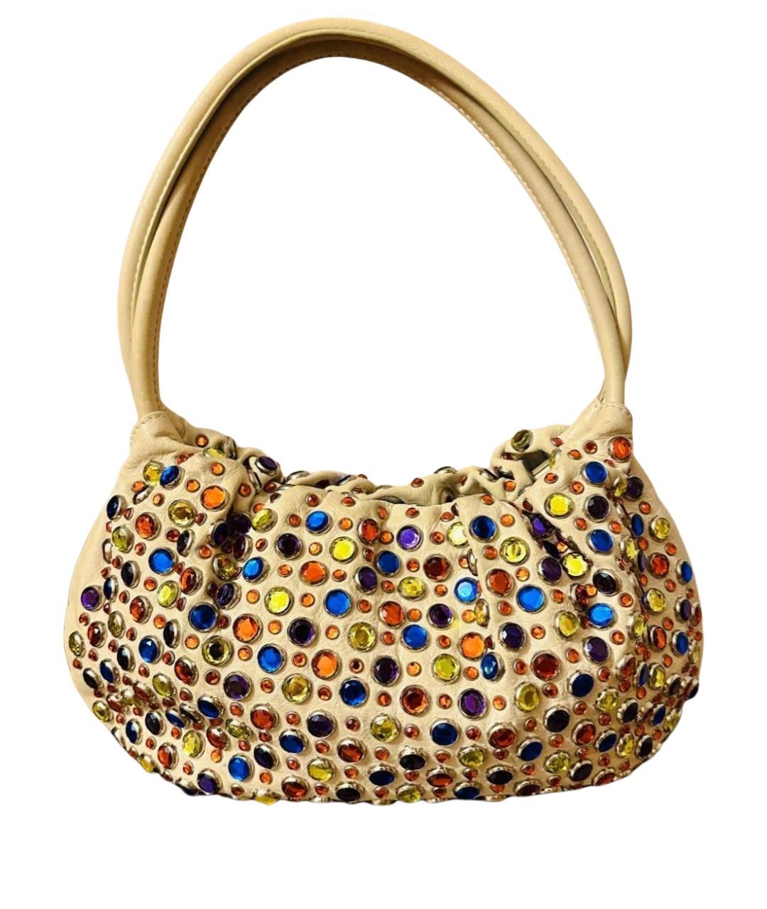 SONIA RYKIEL Бежевая кожаная сумка с короткими ручками, фото 1