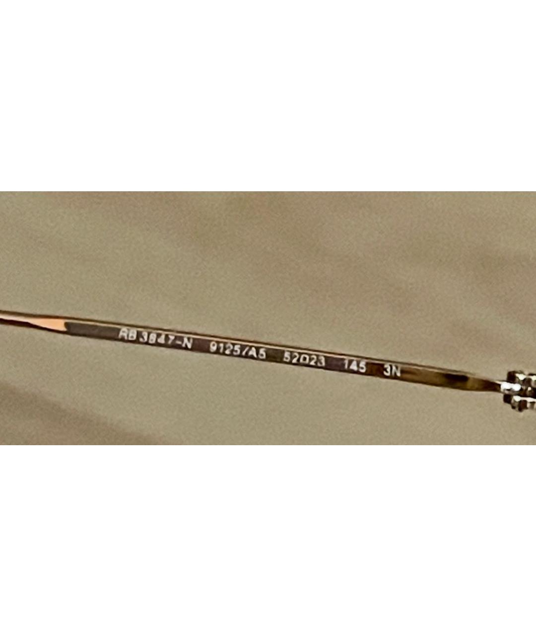 RAY BAN Коричневые металлические солнцезащитные очки, фото 5