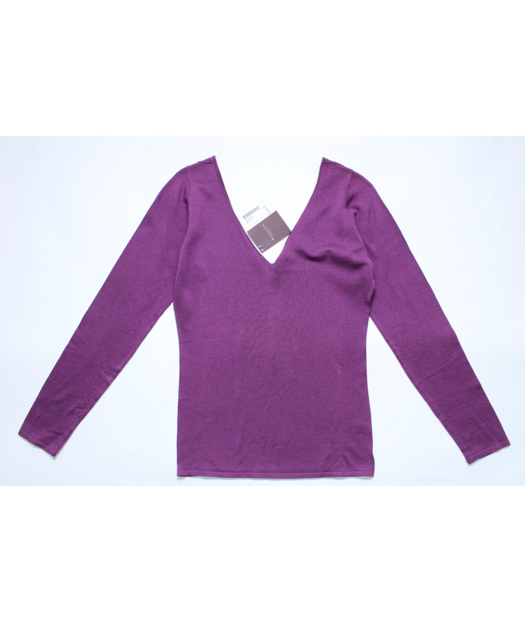 BALLANTYNE Фиолетовый шелковый джемпер / свитер, фото 5