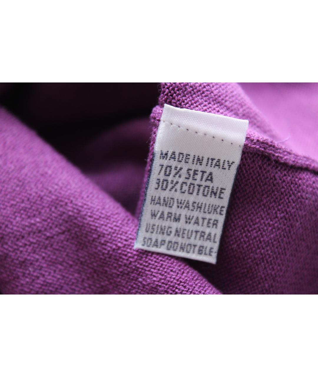 BALLANTYNE Фиолетовый шелковый джемпер / свитер, фото 7
