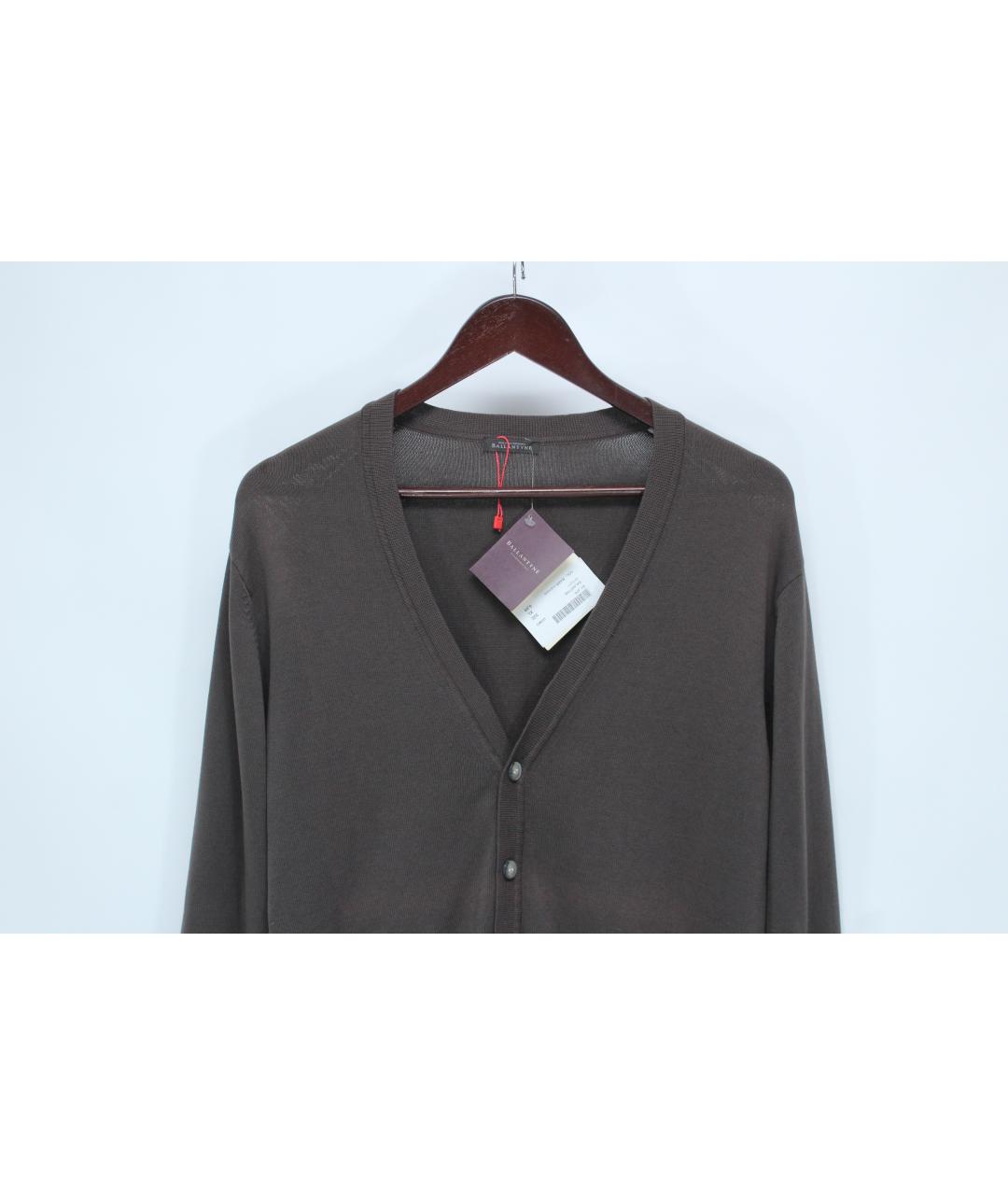 BALLANTYNE Коричневый хлопковый джемпер / свитер, фото 3