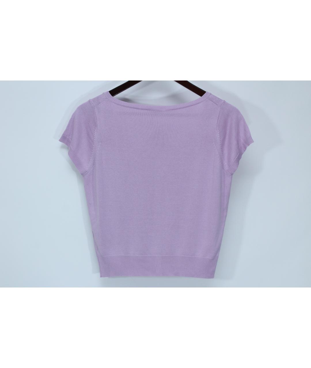 BALLANTYNE Фиолетовый шелковый джемпер / свитер, фото 4