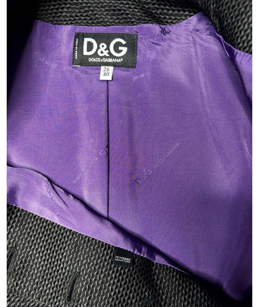 DOLCE&GABBANA Черный синтетический жакет/пиджак, фото 6