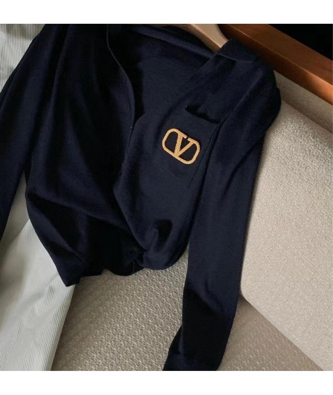 VALENTINO Темно-синий шерстяной кардиган, фото 7