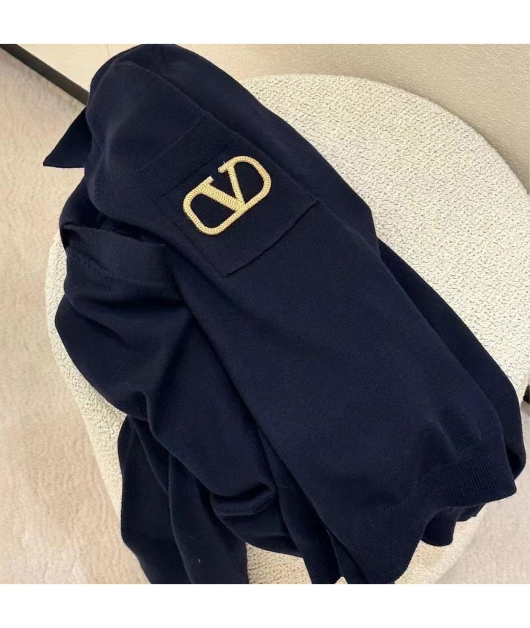 VALENTINO Темно-синий шерстяной кардиган, фото 4