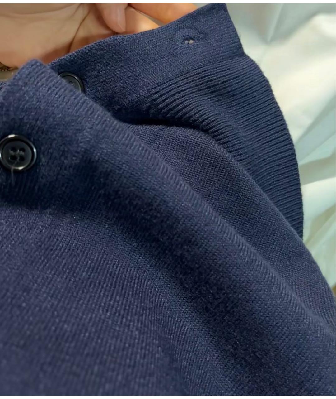 VALENTINO Темно-синий шерстяной кардиган, фото 6