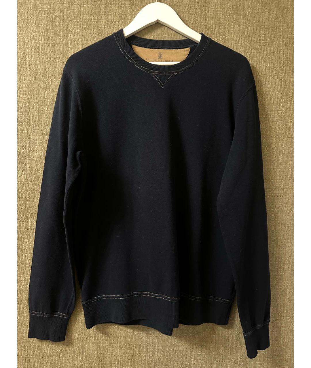 BRUNELLO CUCINELLI Темно-синий кашемировый джемпер / свитер, фото 3