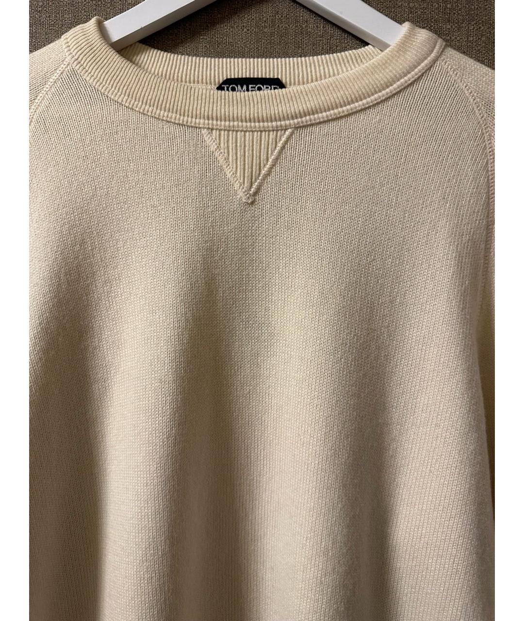 TOM FORD Бежевый кашемировый джемпер / свитер, фото 2