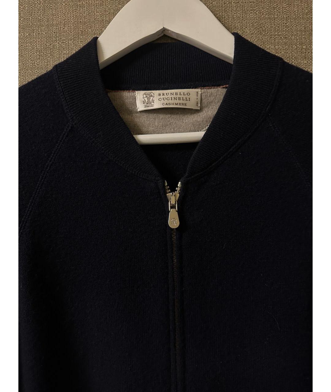 BRUNELLO CUCINELLI Темно-синий кашемировый кардиган, фото 3