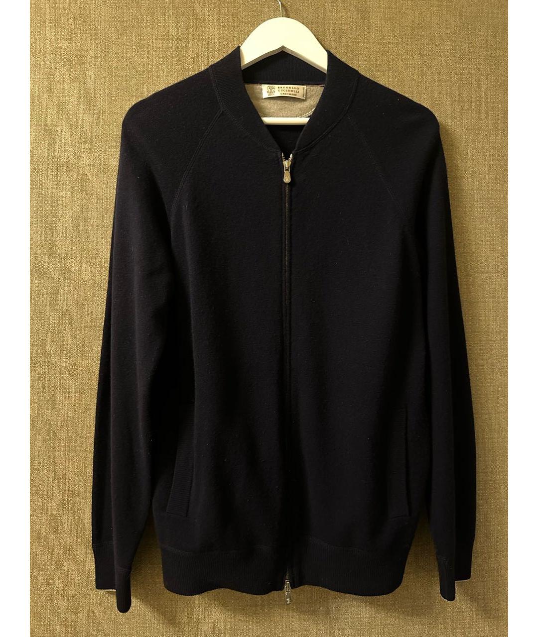 BRUNELLO CUCINELLI Темно-синий кашемировый кардиган, фото 4