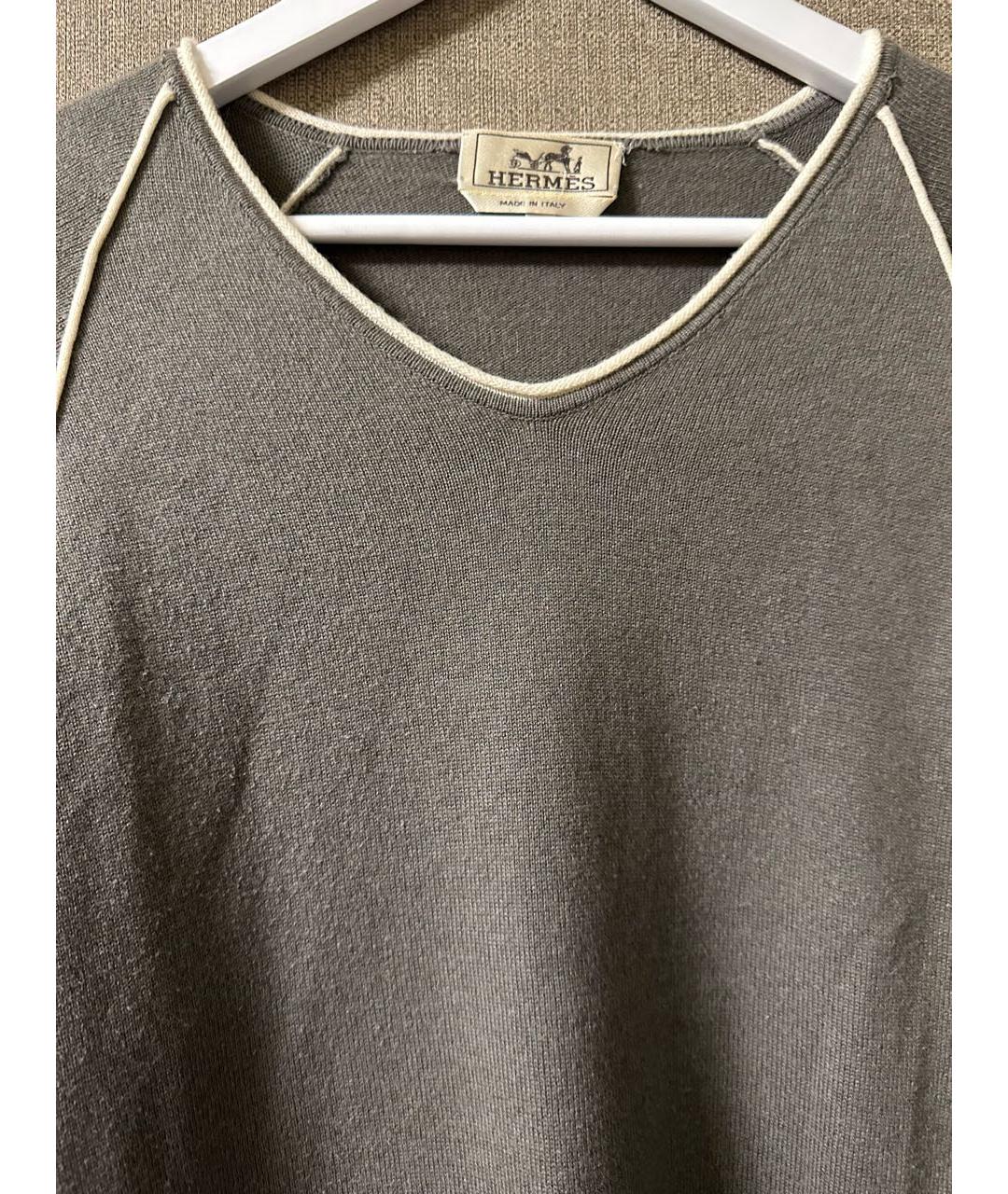 HERMES Серый кашемировый джемпер / свитер, фото 2