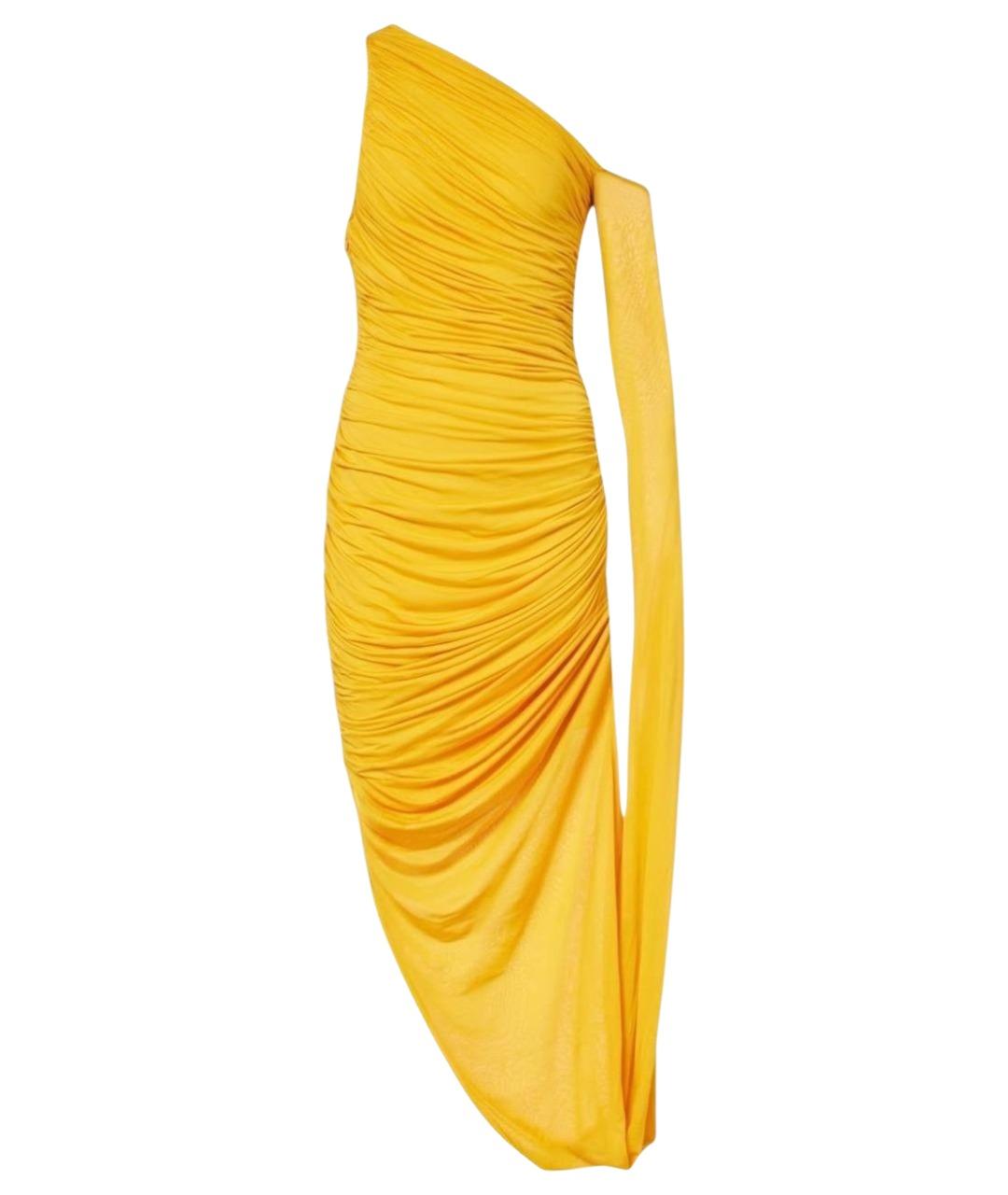 MUGLER Желтое коктейльное платье, фото 1