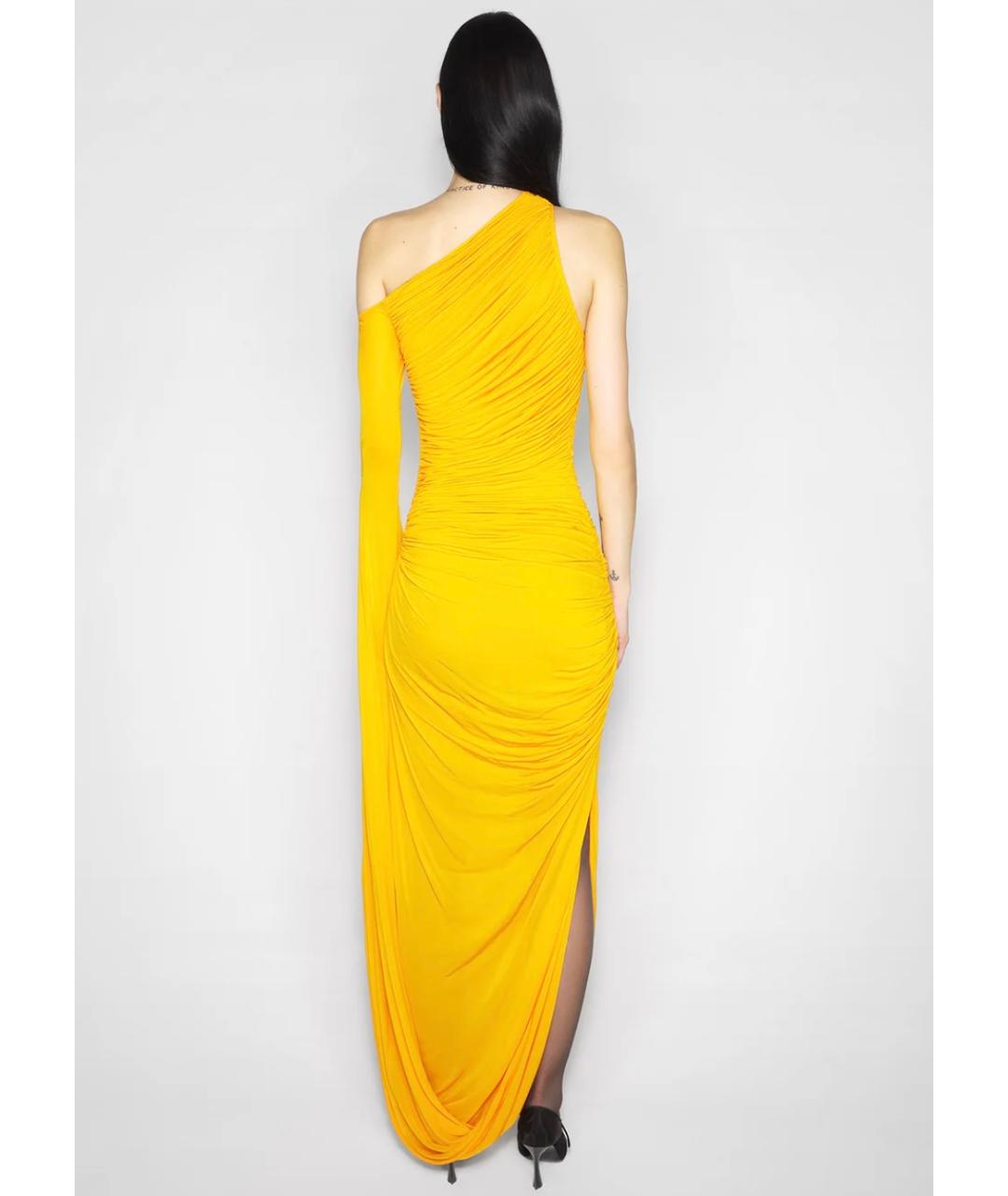MUGLER Желтое коктейльное платье, фото 4