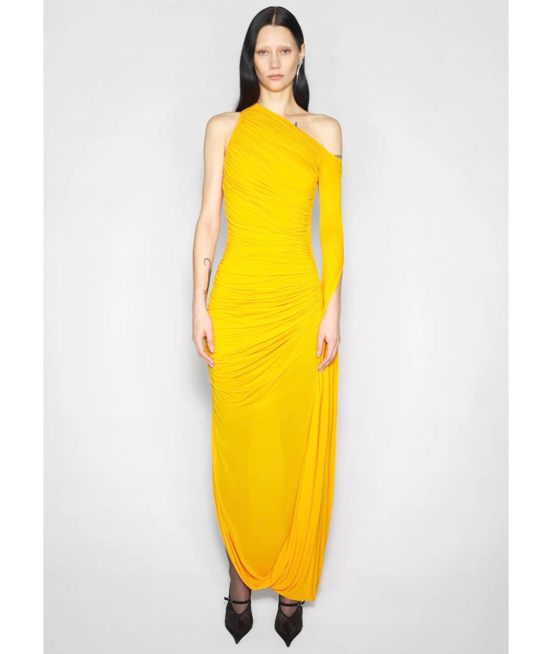 MUGLER Желтое коктейльное платье, фото 3