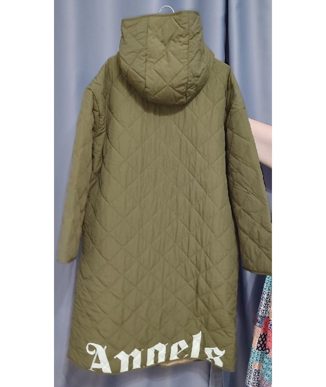 PALM ANGELS Хаки полиэстеровое пальто, фото 2