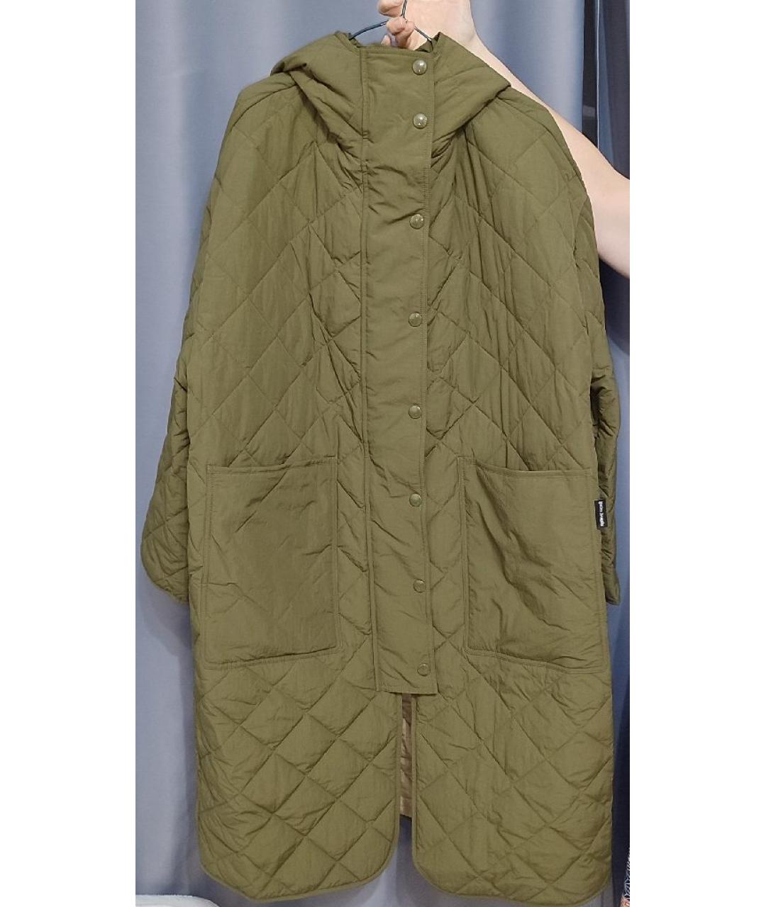 PALM ANGELS Хаки полиэстеровое пальто, фото 7