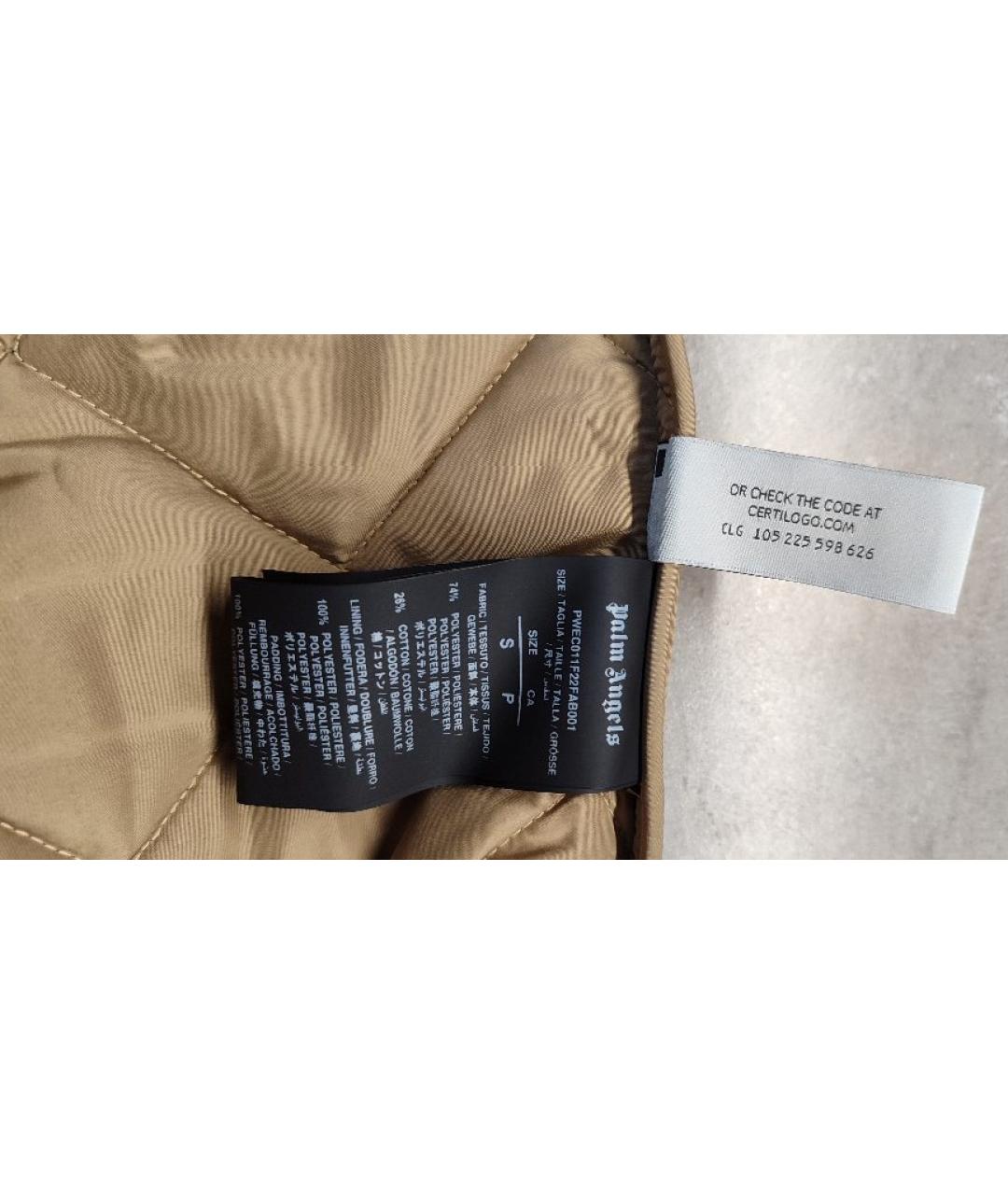 PALM ANGELS Хаки полиэстеровое пальто, фото 5