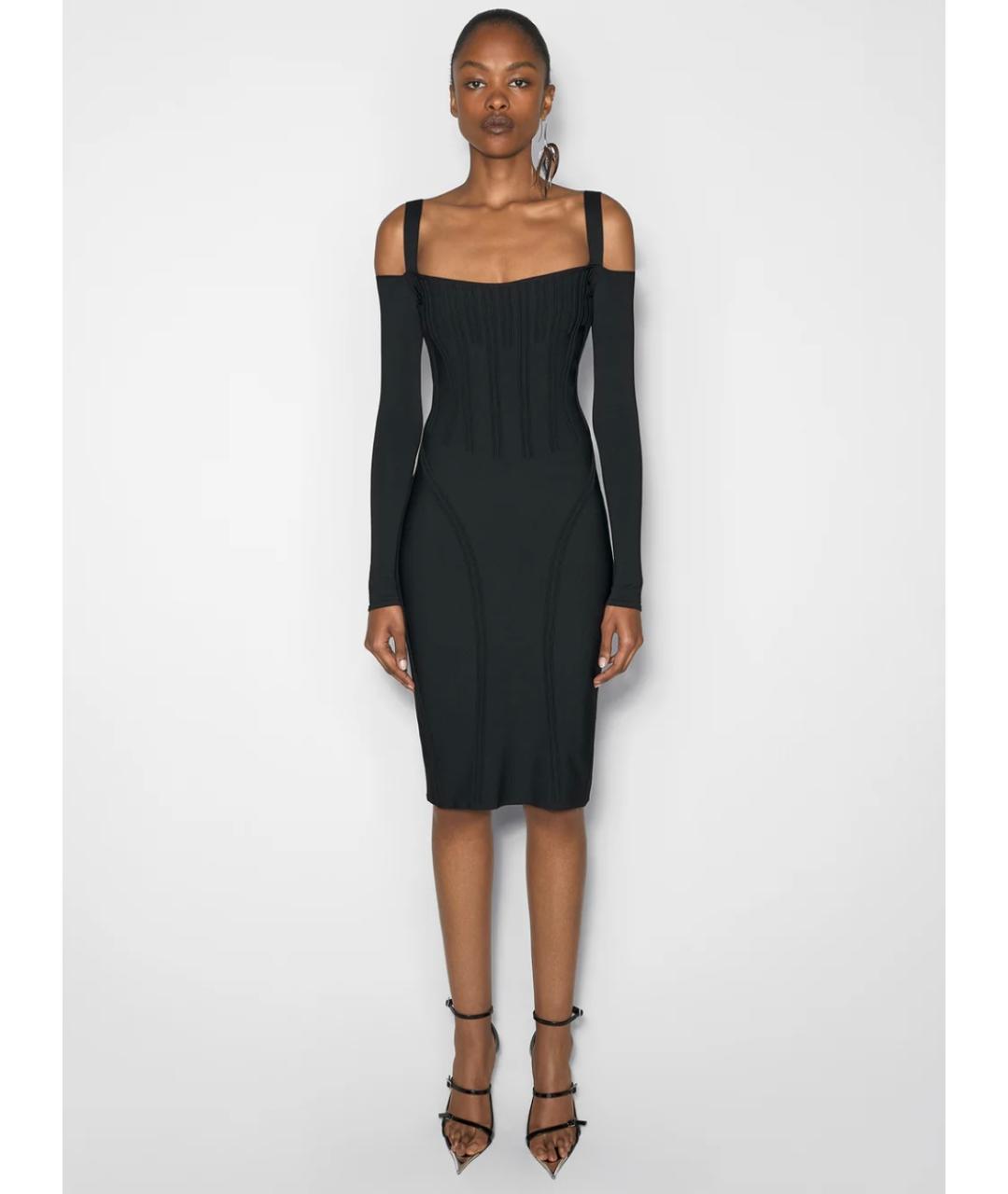 MUGLER Черное коктейльное платье, фото 2