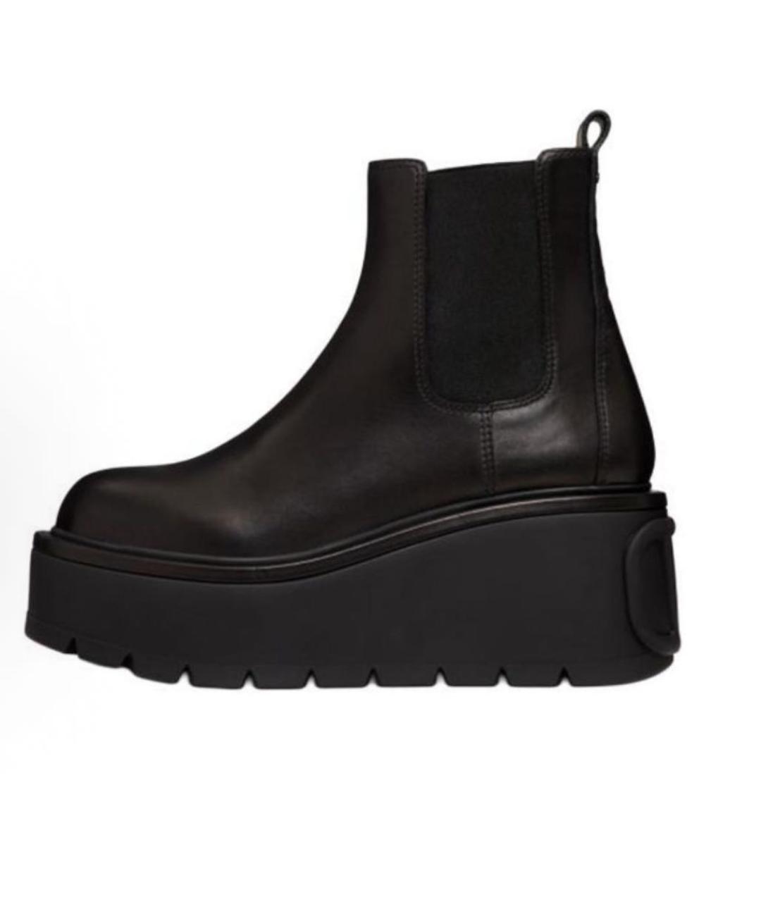 VALENTINO Черные кожаные ботинки, фото 8