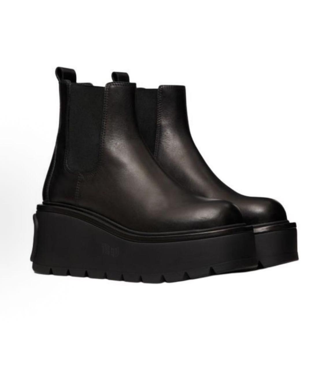 VALENTINO Черные кожаные ботинки, фото 2