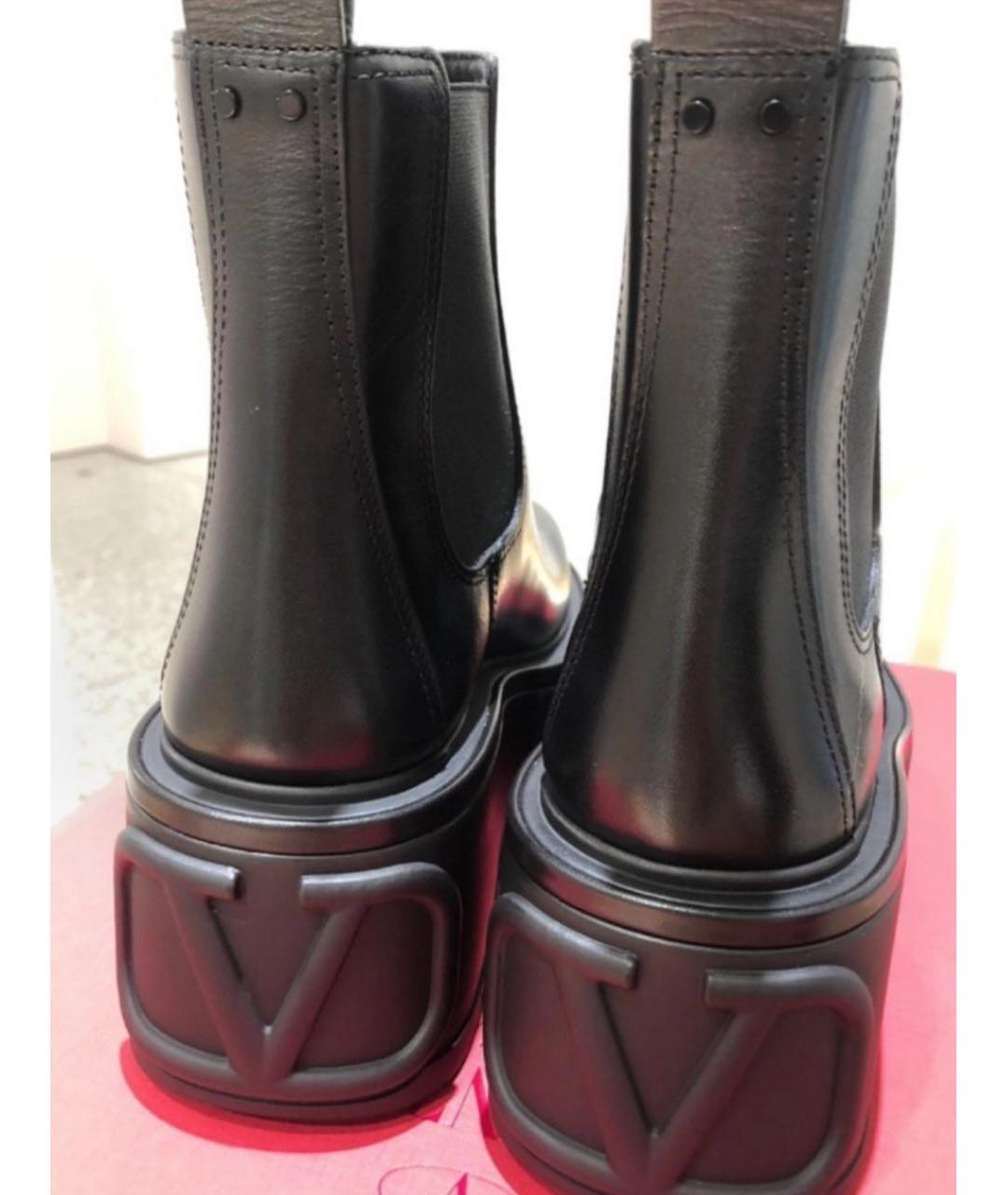 VALENTINO Черные кожаные ботинки, фото 6