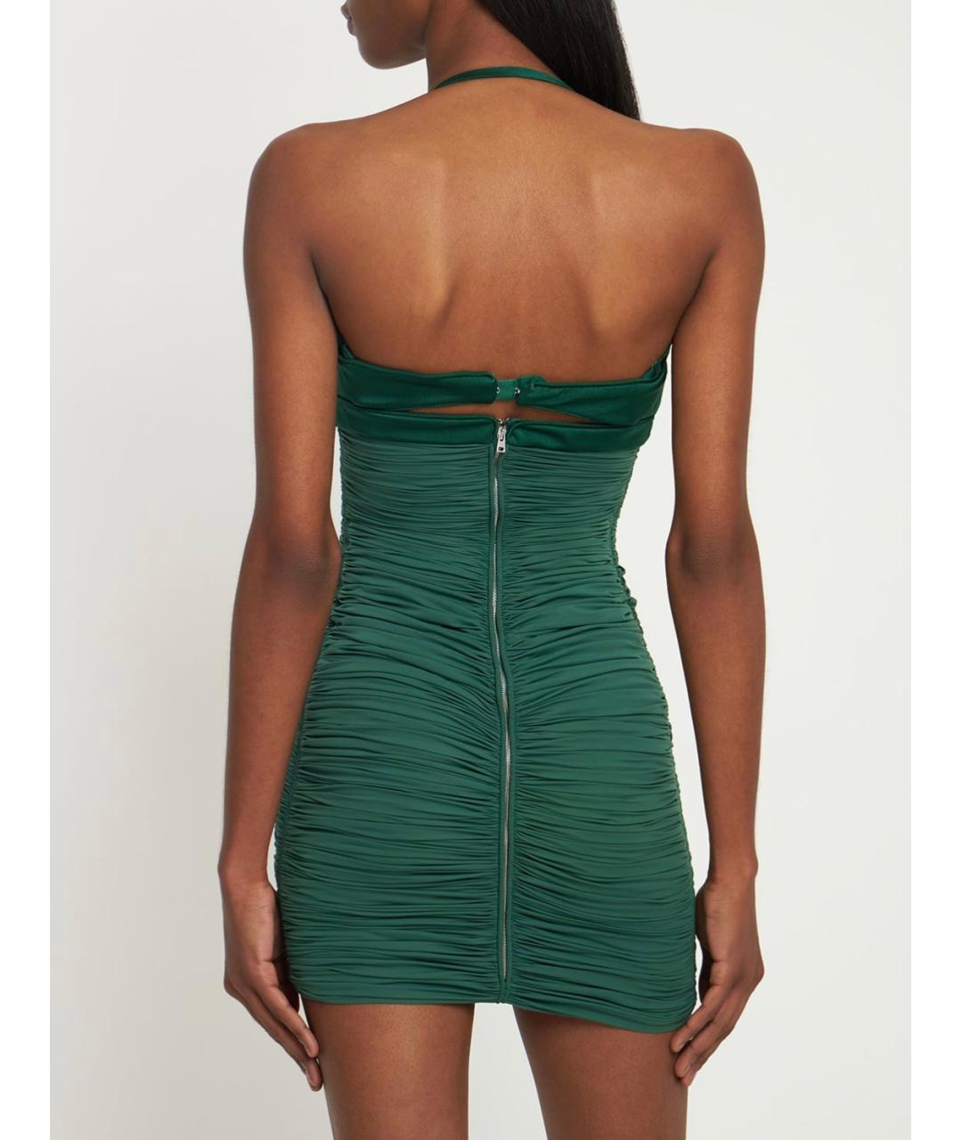 MUGLER Зеленые полиамидовое коктейльное платье, фото 3