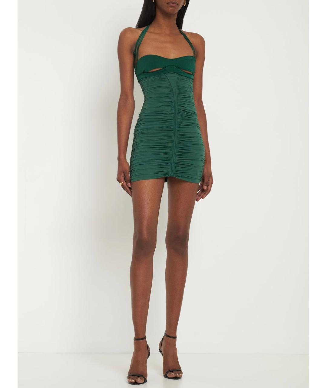 MUGLER Зеленые полиамидовое коктейльное платье, фото 2