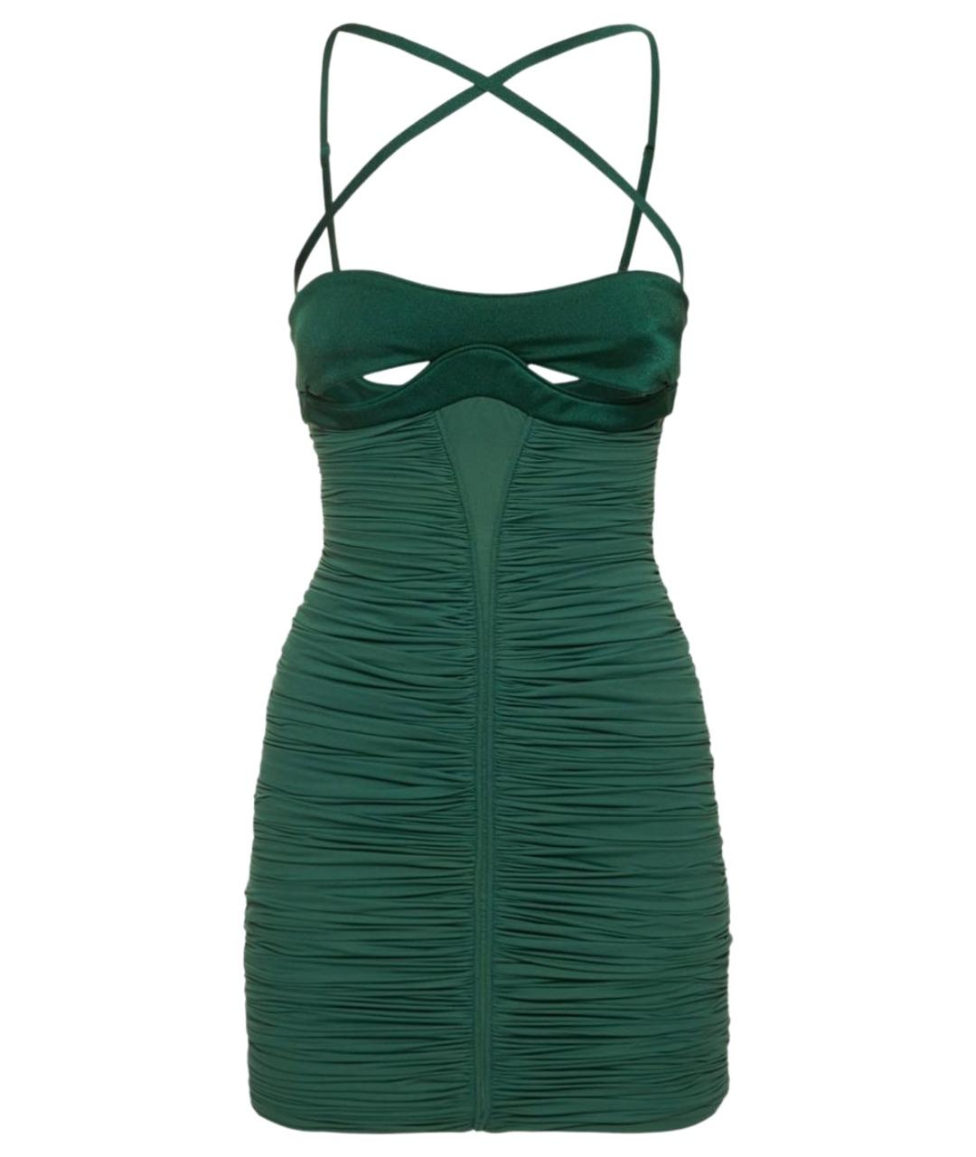 MUGLER Зеленые полиамидовое коктейльное платье, фото 1