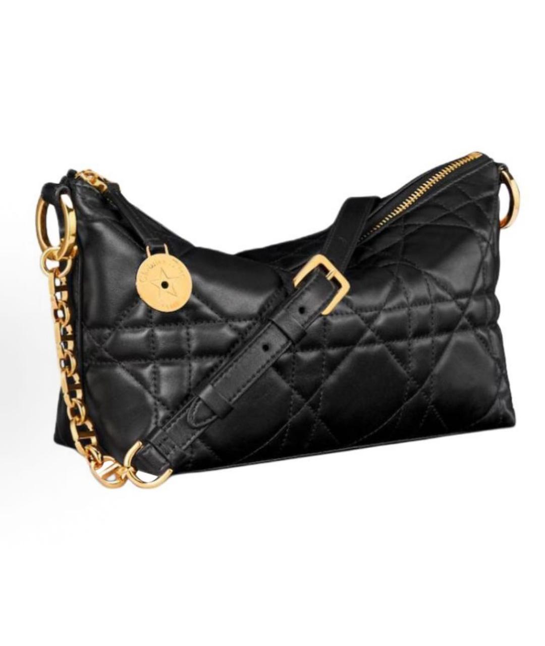 CHRISTIAN DIOR Черная кожаная сумка через плечо, фото 2