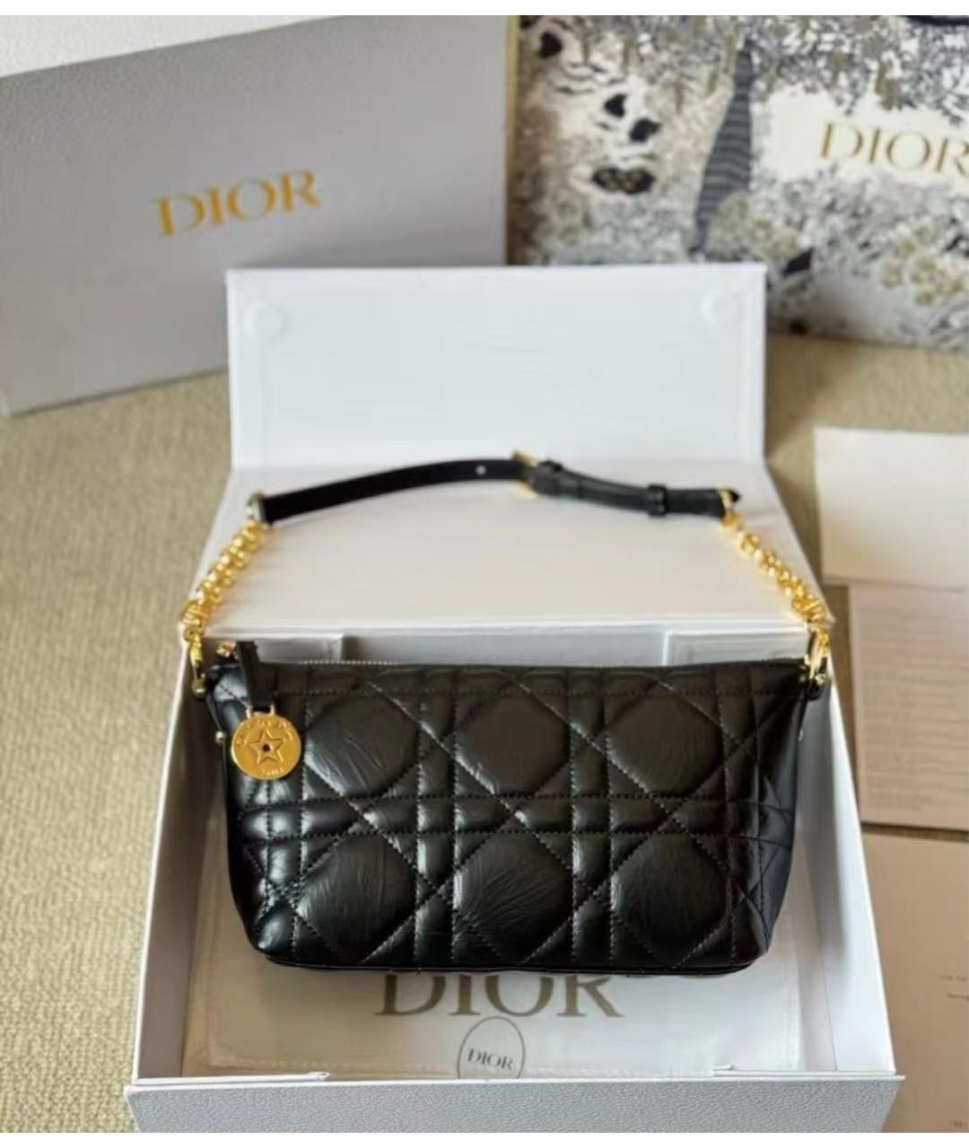 CHRISTIAN DIOR Черная кожаная сумка через плечо, фото 8