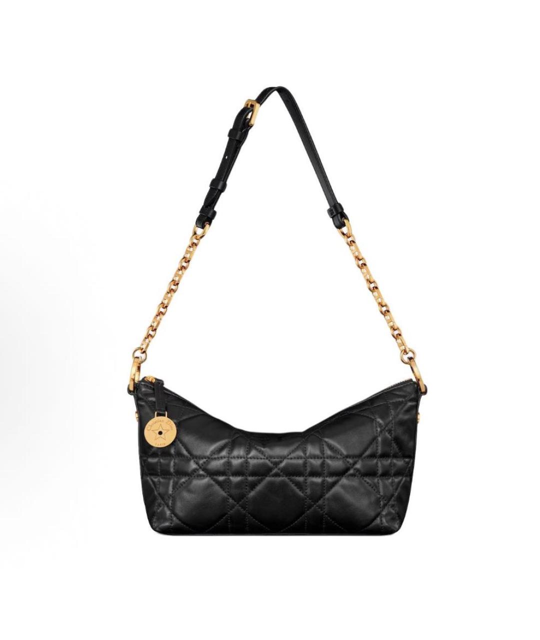 CHRISTIAN DIOR Черная кожаная сумка через плечо, фото 5