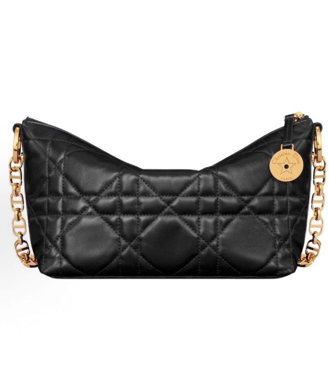 CHRISTIAN DIOR Черная кожаная сумка через плечо, фото 9