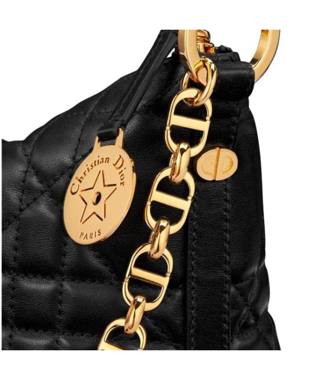 CHRISTIAN DIOR Черная кожаная сумка через плечо, фото 6