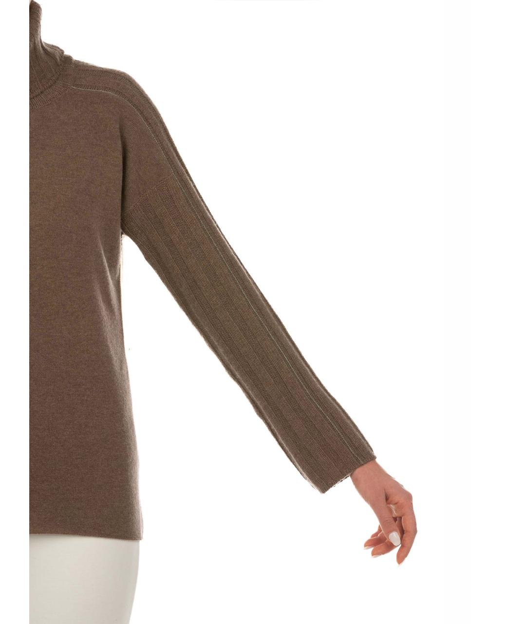 LE TRICOT PERUGIA Коричневый шерстяной джемпер / свитер, фото 3