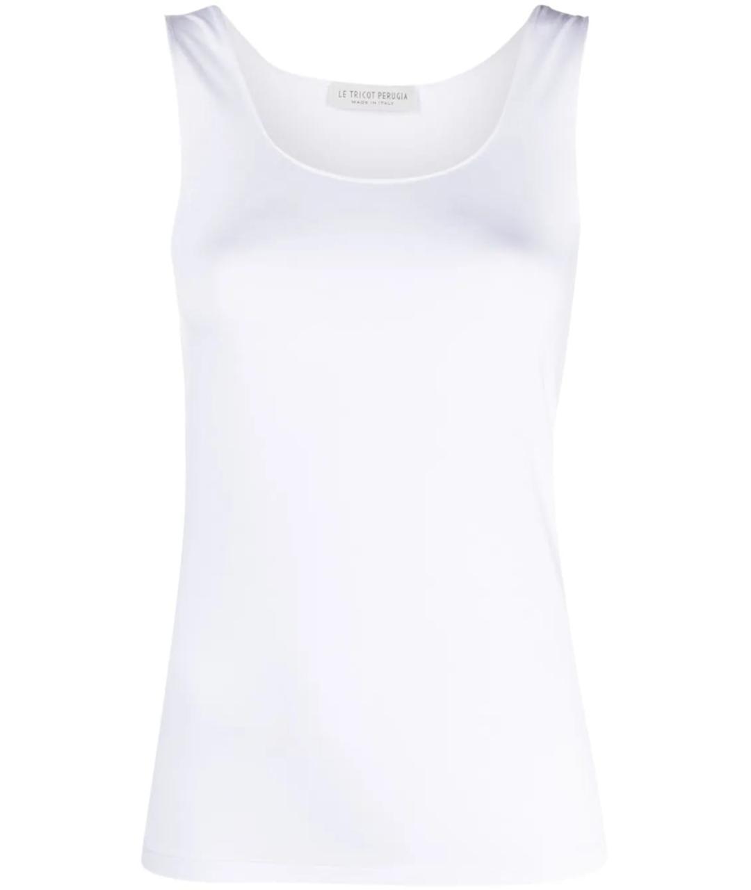 LE TRICOT PERUGIA Белая вискозная майка, фото 1