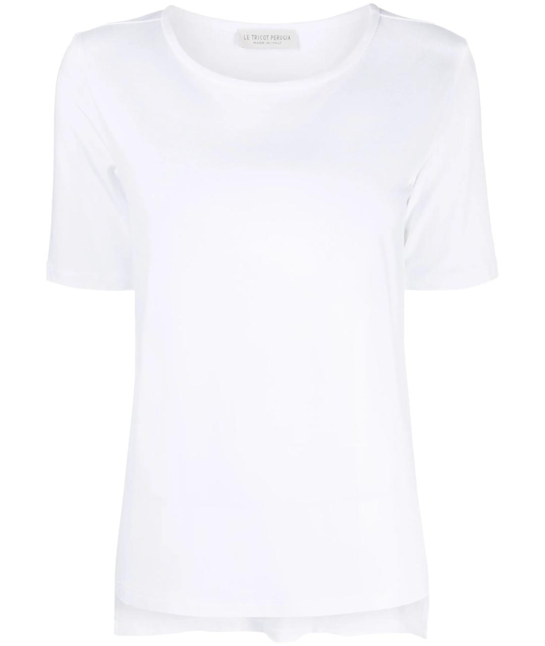 LE TRICOT PERUGIA Белая вискозная футболка, фото 1