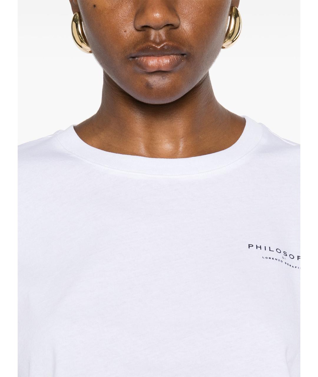 PHILOSOPHY Белая хлопковая футболка, фото 5